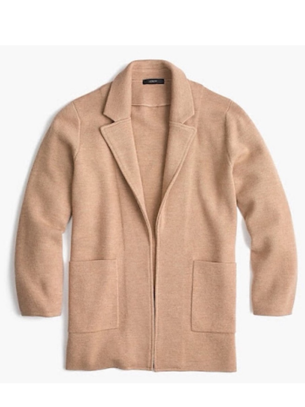 J. Crew Merino Cotton Sophie Tan Sweater Blazer Open Cardigan